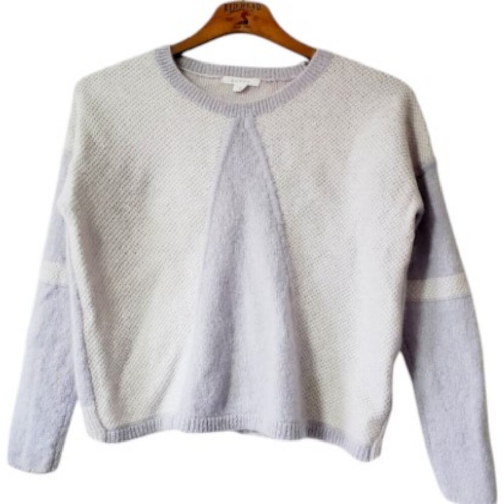 Duffy two-tone purple alpaca mohair blend cozy boxy sweater size M